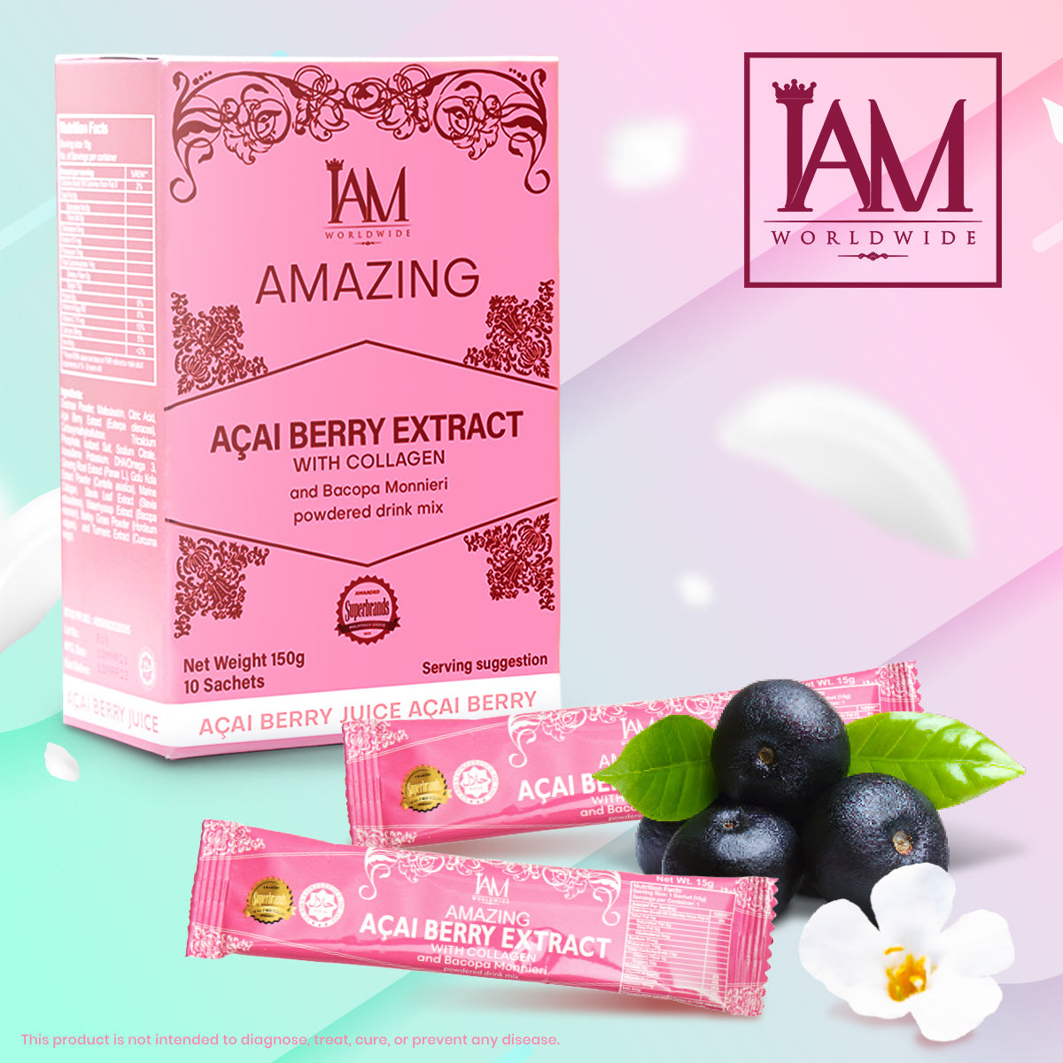 Amazing Acai Berry Extract with Collagen and Bacopa Monnieri  (1Box)